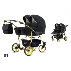 Carucior pentru gemeni Mikado GOLDSTAR 2 in 1 GS-01